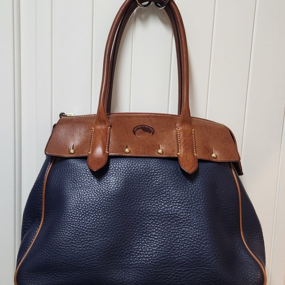 DOONEY & BOURKE Pebble Grain and Vachetta Leather Large Satchel EUC - Picture 5 of 14